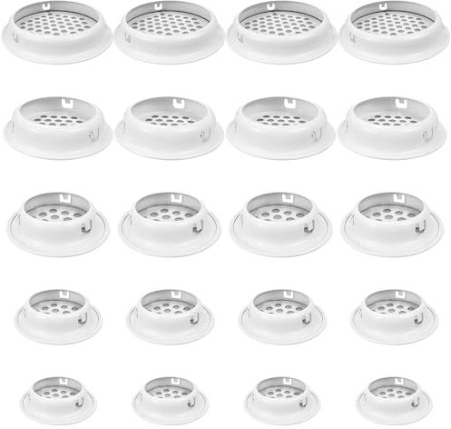 20 Pcs Rejillas Ventilacion Blancas Rejilla Ventilacion 19 mm 25 mm 29 mm 35 mm 53 mm Redonda Rejilla Ventilacion Muebles Rejilla Ventilacion Armario Blanco Rejilla de Ventilación de Acero Inoxidable