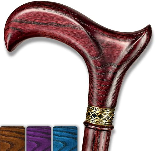 Asterom Gehstock Ergonomisch Handgemacht Gehstock Damen Holz Gehstock für Männer Gehstöcke für ältere Frauen Cannes für ältere Frauen frisch einzigartig Holz (Kirsche, 81cm)