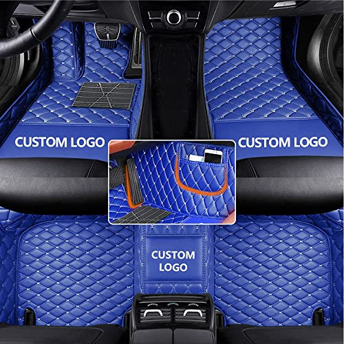 Maßgeschneiderte Auto-Fußmatten für 95% Limousine, SUV, Sportwagen, Polster, Schutz, rutschfeste Leder-Bodeneinlagen (blau, Andere)