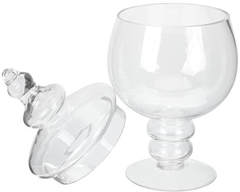OUSIKA Desktop Organizer Clear Covered Jar Decor Dried Jars Lid Center Bowl Laundry Storage Footed Potpourri Candy Glass Party Elegant Kitchen Table Crystal Wedding Buffet Snacks Room jar Jars