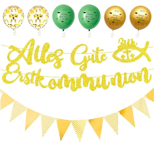 Kommunion Deko, Alles Gute zur Erstkommunion Banner, Kommunion Taufe Tischdeko, Alles Gute zur Konfirmation Girlande, kommunion Banner, Kommuniongirlande, für Taufe Party Dekoration
