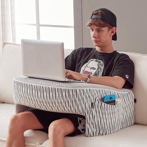cooloo8 Lesekissen für Schoß, extra großes Armlehnenkissen für Erwachsene, Memory Foam Kissen für Schoßschreibtisch zum Lesen, Arbeiten, Haken, Dampfdeckschalter spielen oder auf dem Sofa sitzen