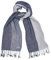 DAVIDOFF PARIS Herren Schal - Elegant aus 45% Leinen / 55% Baumwolle - Legerer in Blau und Weiß mit Knitteroptik