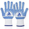 Oven Gloves BBQ Gloves, Xndryan 250°C Heat Resistant Gloves Oven Gloves with Fingers Barbecue Gloves Oven Mitts Non-Slip Heat Proof Gloves for Grilling, Baking, Cooking - Blue