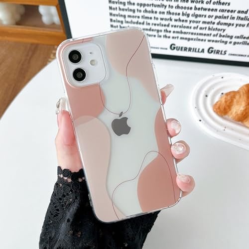 DEFBSC Compatible with iPhone 11 Case(6.1 inch), Transparent Color Mix Aesthetic Design Soft TPU Bumper Slim Thin Shock-Absorbing Protective Phone Cover - Brown