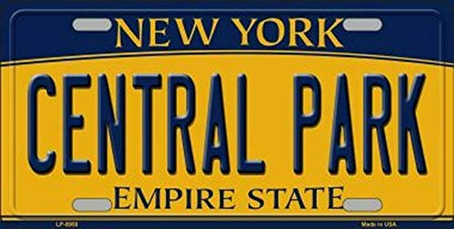 Biopracess New Sign central park new york state background novelty license plate 6x12 inches License Plate Sign