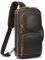 LANNSYNE 2-in-1 Vintage-Vollnarbenleder-Brusttasche, Schulter-Rucksack für Herren, Crossbody-Rucksack, lässiger Tagesrucksack, Braun, 16, Casual