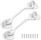AUSYIWI Hook and Eye Latch 2 Pack 6inch Hook Locks for Doors, Latch Hook Door Latch Cabin Hook for Patio Window Cabinet Wooden Gates Shed-White