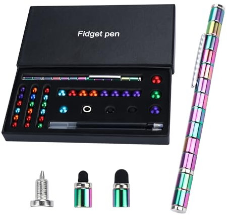 Magnetischer Kugelschreiber, Fidget Pen, Magnet Stift, Lustig Multifunktions Magnetstift, Stressabbau Druckkugelschreiber Geschenk Spielzeug, EIN kleines Geschenk zum Stressabbau (Mehrfarbig)