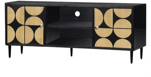 SOCADIS - Meuble TV 2 Portes 2 Niches - Collection Bubble