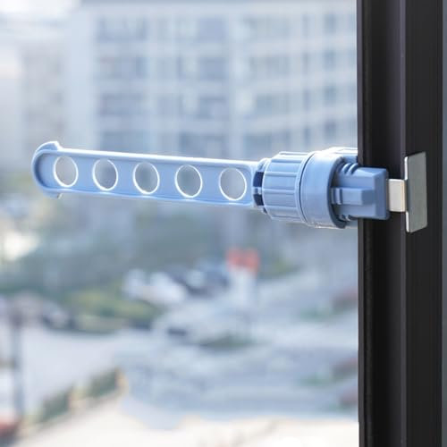 Tendedero ajustable para montaje en ventana, colgador de ropa portátil con agujeros para toallas, lavandería de viaje y balcón, tendedero que ahorra espacio