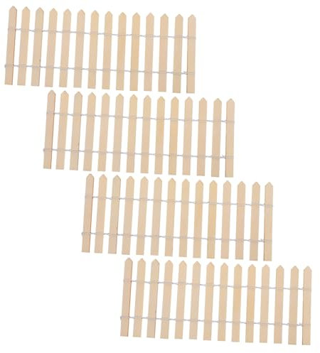 Kisangel 4stücke Holzpicket Zaun Für Garten-dekoration Unvollendete Holzlatten Für Weihnachts Und Märchengärten Kreative Und -accessoires