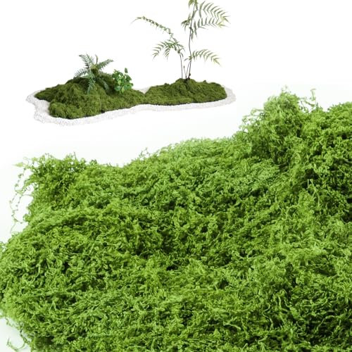 VMUTGA 200g Mousse Artificielle Decoration, Fausse Mousse Verte Mousse Décorative Plantes Artificielles Mousse Florale Vegetal Artificiel pour Bricolage Artisanat Miniature Murale Maison Décoration