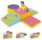 COSTWAY 6 TLG. Schamstoff Bausteine Kinder, Softbausteine mit Kletterfelsen zum Klettern & Krabbeln, Riesenbausteine aus Schaumstoff, Großbausteine Kletterblöcke für Innenbereich (Bunt)