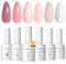PEACECOLOR Gel Nail Polish Set 6 Colours Gel Polish Set Sock Off Nude Pink White Nail Art Kit for Home DIY Manicure Salon Gift for Women 6 x 10ML