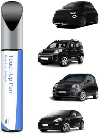 PARTS4EV 876/B /876 Nero Vesuvio Metallic/Vesuvio Peinture de retouche pour Fiat Correspondance exacte des rayures et des éclats Noir métallisé