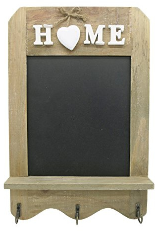 FeinKnick Stilvolle Tafel im Vintage Stil – Dekotafel zum Beschriften | 33 x 22 cm große dekorative Kreidetafel im Landhaus-Stil mit Haken & Ablagefläche – Schiefertafel auch schön als Geschenk