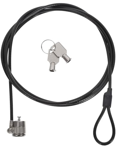 HOMSFOU Laptop Locking Cable with Rotatable Lock Head Cut-resistant Chain Lock for Notebook PC Security Flexible Clamp Design for Laptops and Tablets