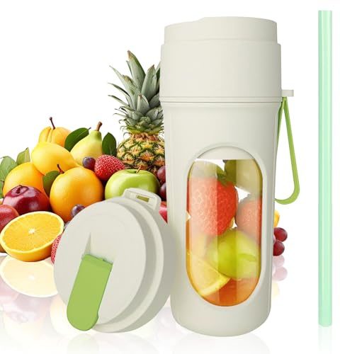 Blender Smoothie, Mini Mixeur Smoothie 450 ml, Appareil a Smoothies avec 12 Lames, Fresh Juice Blender Portable, Petit Blenders USB pour Cuisine, Salle de Sport, Bureau (1500 mAh, Vert)