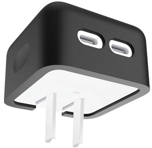 Case for Apple 35W Dual USB-C Port Compact Power Adapter, WUNIAK Soft Silicone Protective Portable Scratch Shock Resistant Shell, Protective Case for Apple 35W Dual USB-C Charger, Black