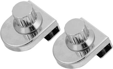 Vaguelly Lot de 2 Verrous sans Perçage pour Porte Vitrée 8 Mm, Serrure de Porte D'armoire à Bijoux Argentée, Fermeture Sécurisée pour Vitrine de Cave à Vin et Présentoir Commercial