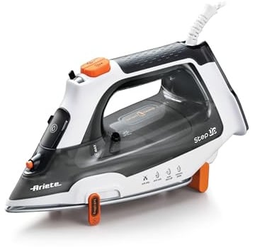 Ariete 6190 Step UP, Ferro da stiro intelligente, Piedini intelligenti, Piastra in ceramica Ultraglide con 57 fori, Serbatoio 320ml, 2400W, Vapore continuo 30g/min