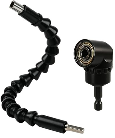 Adaptador Angular para Taladro y Atornillador con Extensión Flexible,Cr-V,Portabrocas Magnético para Trabajar en Espacios Confinados, Kit de Accesorios para Taladro