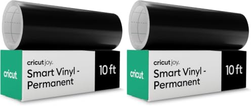 Cricut Joy Smart Permanent Adhesive Vinyl | 14 cm × 3 m | Black | Self-Adhesive Vinyl Roll | Ideal for Customising Mugs, Labels, Cards & DIY Crafts (Pack of 2)