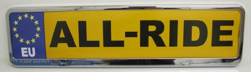 ALL RIDE CAR NUMBER LICENCE PLATE HOLDER CHROME EFFECT