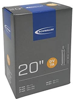Schwalbe Unisex Dv7a 28/37-438/451 Ek 32 Mm Fahrradschlauch, Schwarz, 20 Zoll EU
