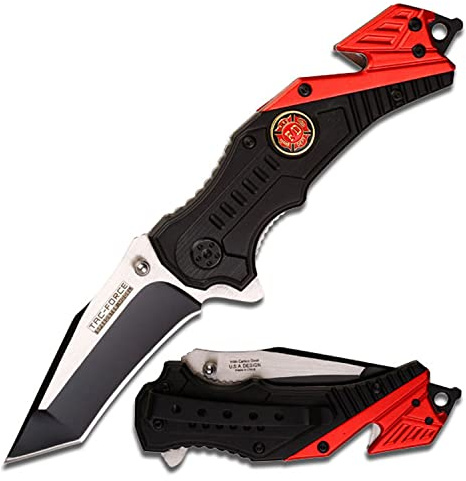Tac Force Erwachsene Taschenmesser TF-640FD, 2 Farbige Klinge/Grau/Schwarz, L, TF-640FD