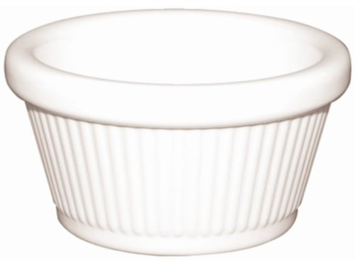 Kristallon Lot de 12 ramequins cannelés en mélamine Blanc 89 mm 113,75 ml