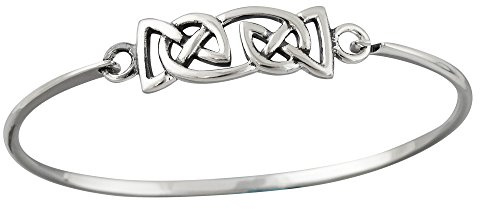 Sterling Silver Celtic Knot Trinity Bangle Bracelet