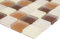 Mosaik Quadrat Crystal mix braun matt (gefrostet) Glasmosaik Transluzent Transparent 3D Fliesenspiegel, Mosaikstein Format: 25x25x8 mm, Bogengröße: 327x302 mm, 1 Bogen/Matte