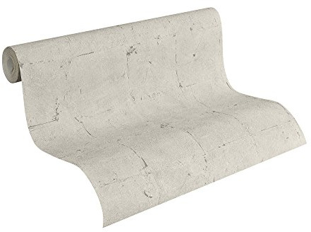 A.S. Création Plain Wallpaper Elements Non-Woven Wallpaper 10.05 m x 0.53 m Grey Beige Made in Germany 939921 93992-1