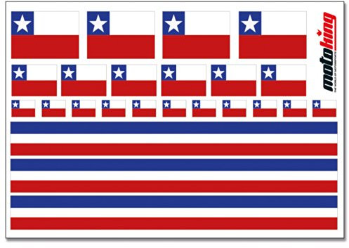 Flaggenaufkleber Chile - 24 Aufkleber für Auto, Boot, Fahrrad und Motorrad