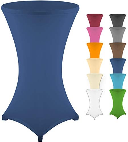 Gräfenstayn® Stretch Stehtischhusse Diana mit Öko-Tex Siegel, Verstärkung im Fußbereich, 40°C Maschinenwäsche in vielen Farben und Größen Ø60-65cm / Ø70-75cm / Ø80-85cm (Blau, Ø80-85cm)