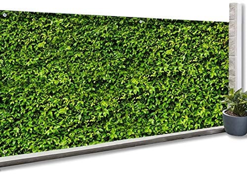 IDMarket - Brise Vue occultant 1,5 x 10 M imprimé Feuillage 160 GR/m²