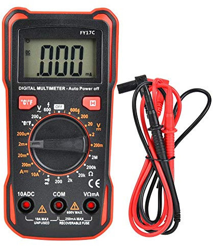 Multimetro digitale, Multimetro digitale portatile LCD AC/DC Volt Amp Ohm Capacità Tester di temperatura Hz Hz con puntali, Tasca portatile Strumento di misura Industriale
