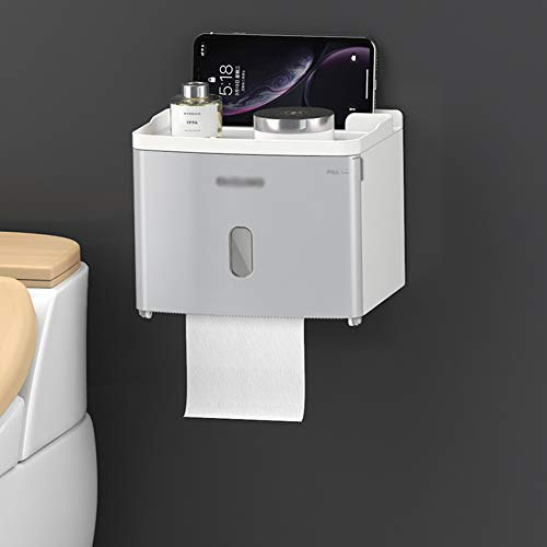 Toilettenpapierhalter Ohne Bohren, Selbstklebend Toilettenpapierrollenhalter Klopapierhalter Wc Halter Rollenhalter Klorollenhalter Papierhalter für Küche und Badzimmer，Grau,1