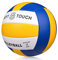 Wisdom Wolf Wisdom Wolf Offizieller Beachvolleyball der Größe 5, Soft-Touch-Vollbälle für Indoor-Outdoor-Beach-Gym-Spiel, Größe 5, Blau-Gelb-Weiß