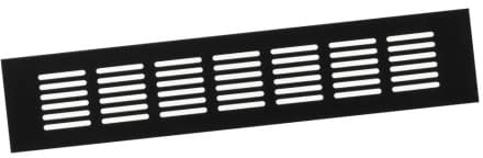 60x300mm Grille d'Aération Noire - Grille de Ventilation en Aluminium - Grille de Meuble pour Porte, Armoire, Radiateur