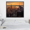 Bilderwelten Wandtattoo New York 40x40cm Fenster Schwarz Manhattan Skyline Abendstimmung