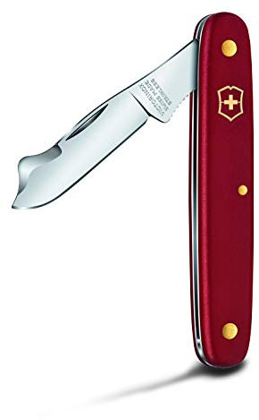Victorinox, Budding Knife Combi S, Swiss Army Pocket Knife, Small, Garden, Multi Tool, Blade, pointed tip, Bark lifter, Red