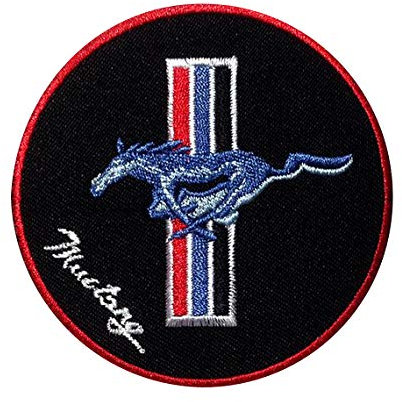 Mustang Ford-Aufnäher zum Aufbügeln, bestickt, für Jacke, Hut, T-Shirt, Jeans, Tasche, Sport, Rennsport, Motorsport