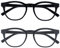 OPULIZE Blu-Brille Blaulichtfilter 2er Pack Cool Rund Rahmen Federscharniere Verbessern Den Schlaf Computerbrille Gaming Entspiegelt Schwarz Grau Herren Damen BB5-17 +0.00