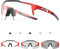 KAPVOE Photochromatische Selbsttönend Fahrradbrille TR90 Rahmen für Herren Damen Klar Sportsonnenbrille Sport Radfahren MTB Radbrille Fahren Sportbrille Baseball Laufen klar Rot 05