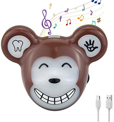 HONWELL Minuteur LED Rechargeable avec Lumière de Couleur pour Brossage de Dents, Minuteur de Lavage de Mains pour Nettoyer Hygiéniquement les Mains et les Dents des Enfants, Singe