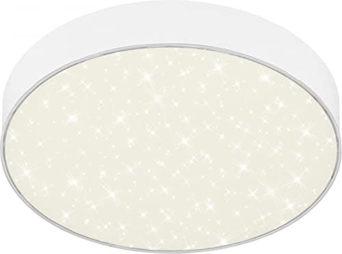 BRILONER - LED Deckenlampe mit Sternendekor, Deckenleuchte rahmenlos, LED Aufbauleuchte, neutralweiße Farbtemperatur, Weiß , 21.2cm