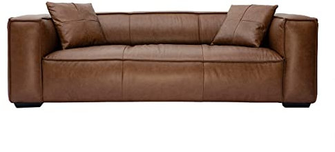 Miliboo Schlafsofa, 3-Sitzer, Leder, Cobain